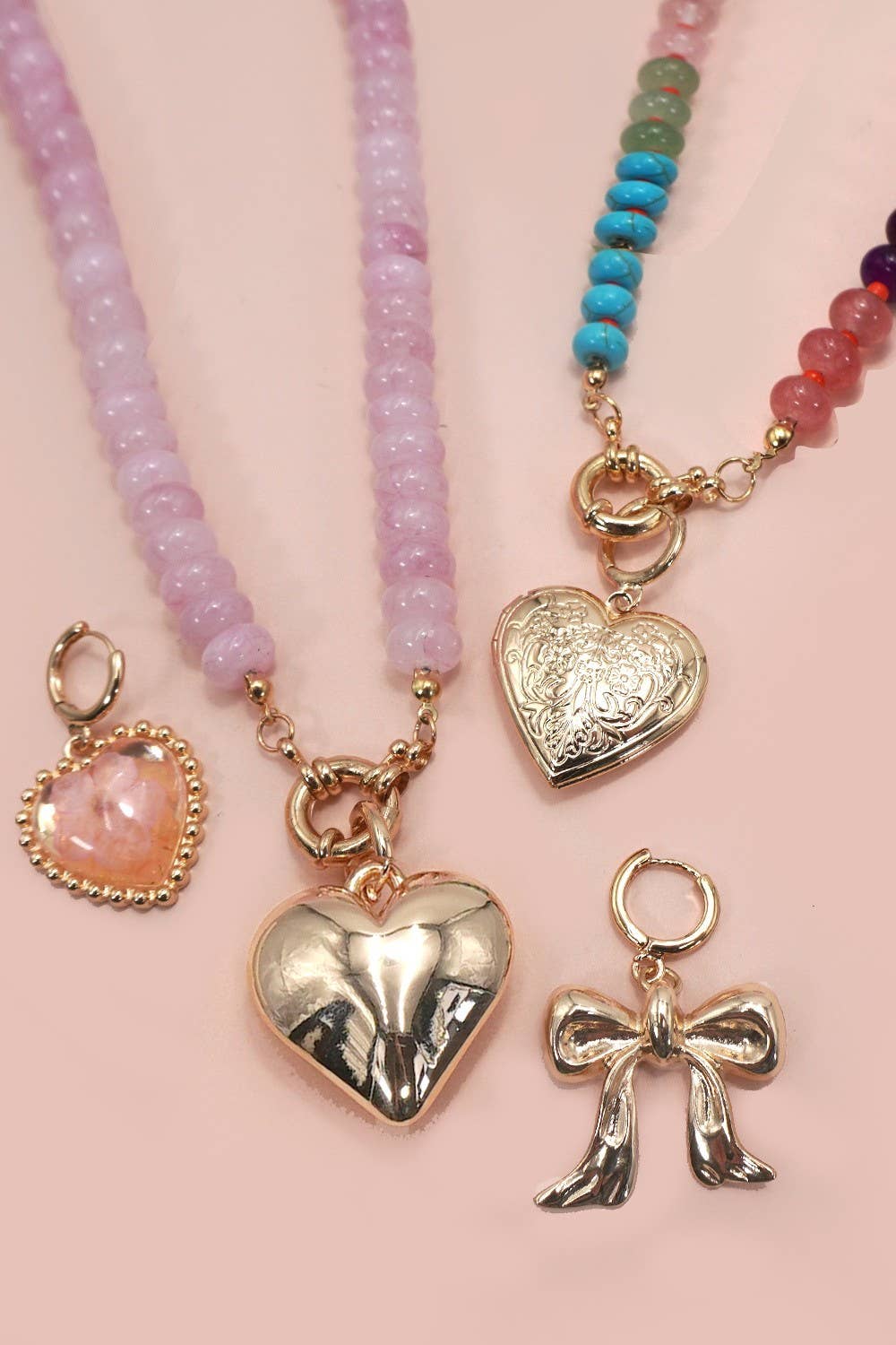 Heart Charms for Scarf Necklace