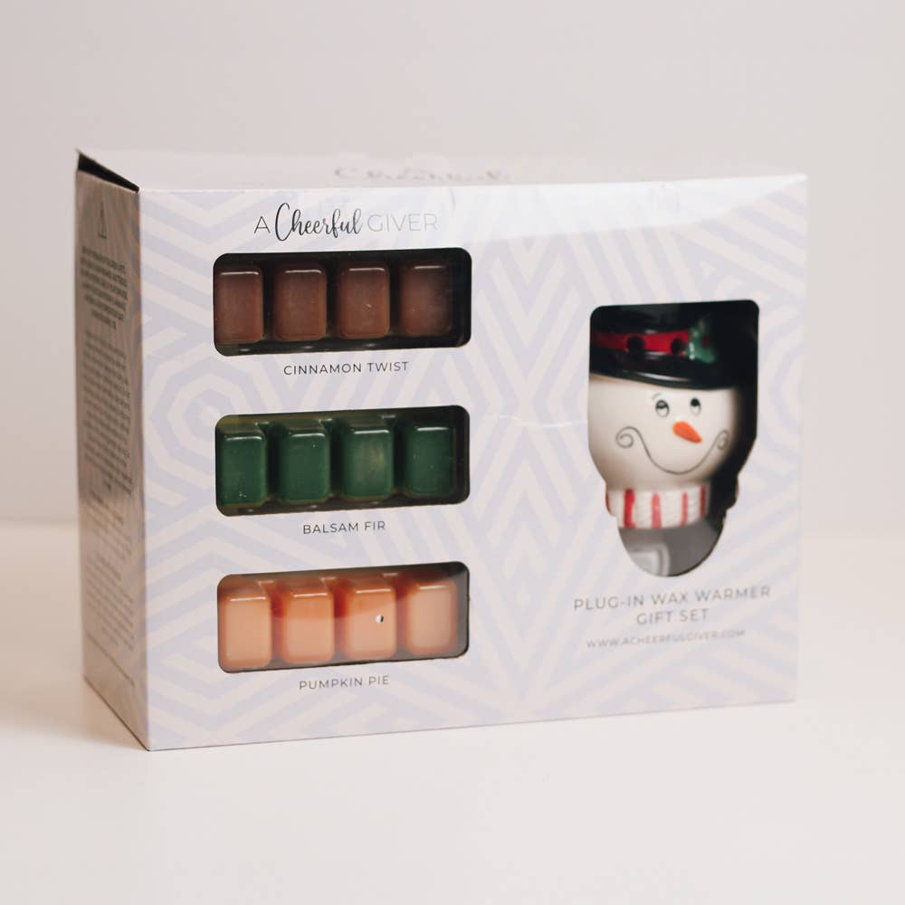 A Cheerful Giver Snowman Plug-In Wax Warmer Gift Set