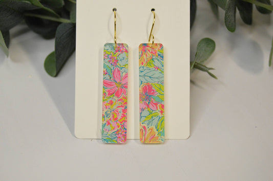 Preppy Earrings, Colorful Bar Earrings, Summer Earrings