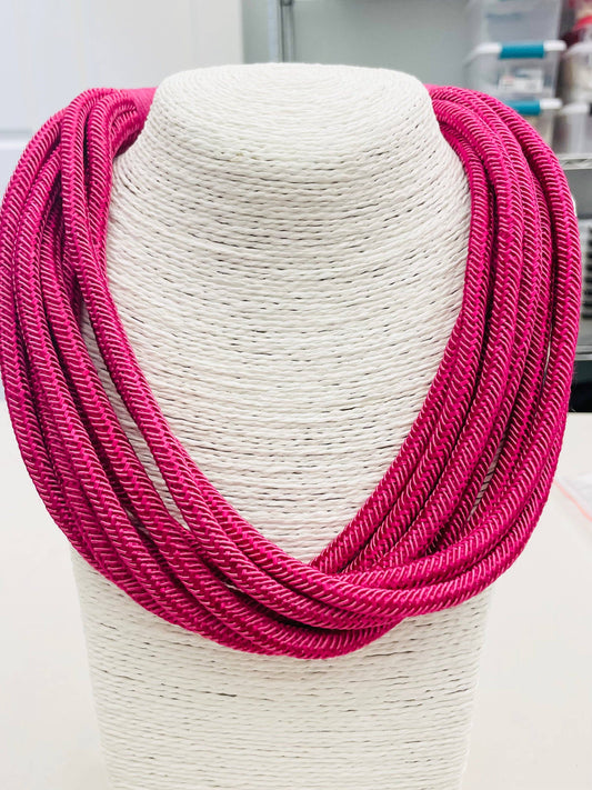 Original Slub 8-strand Magenta Necklace