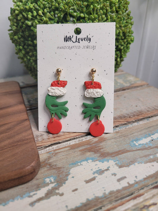 Grinch Ornament Earrings