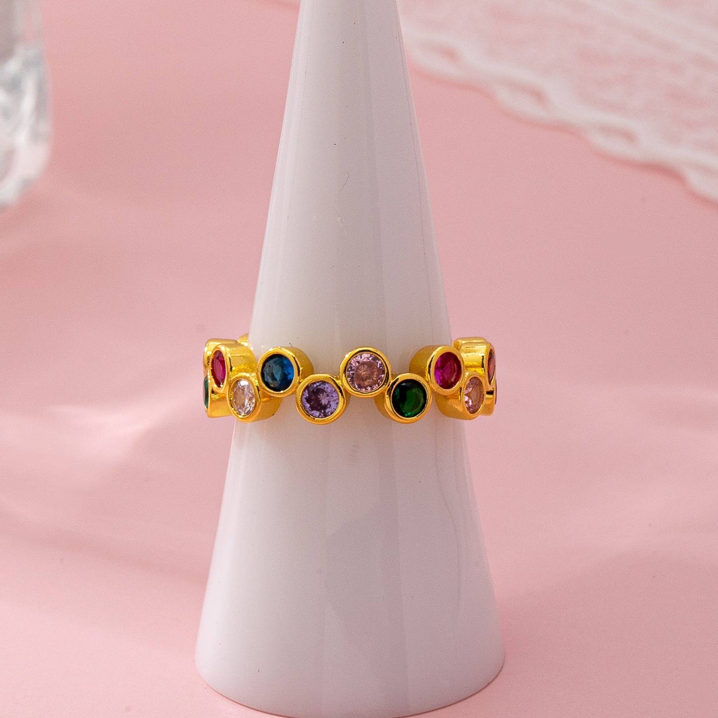 Multicolor Gemstone Beaded Ring