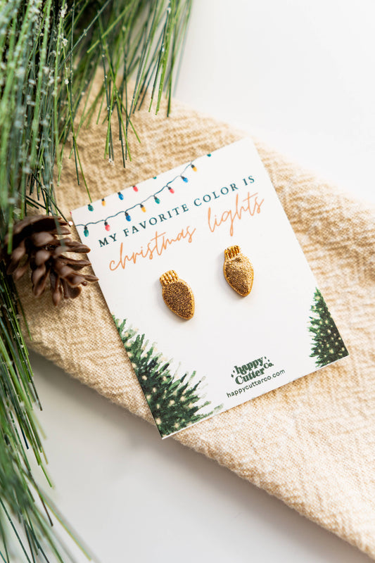 Glittering Gold Christmas Lights Studs