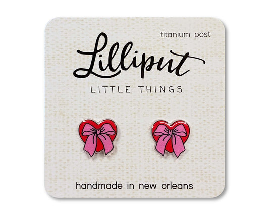 Lilliput Valentine Bow Heart Earrings