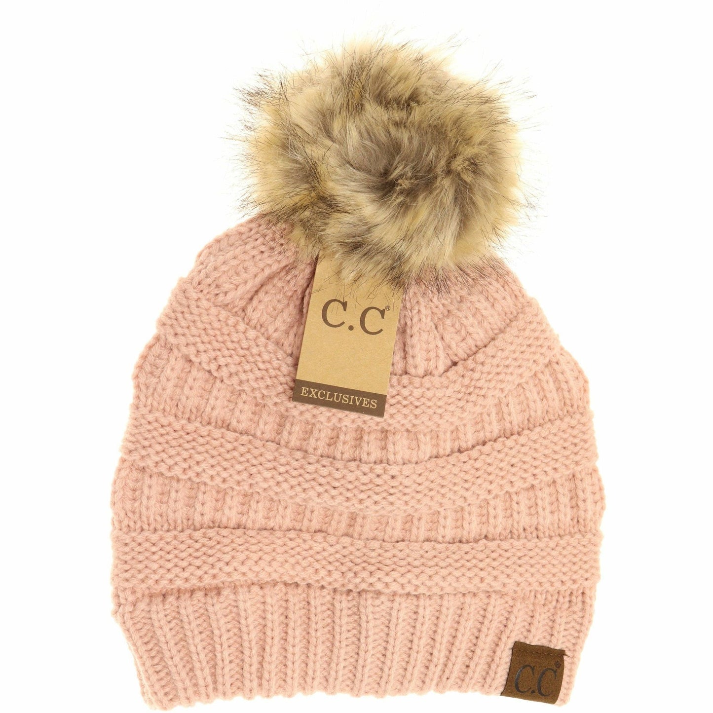 C.C Fur Pom Beanie