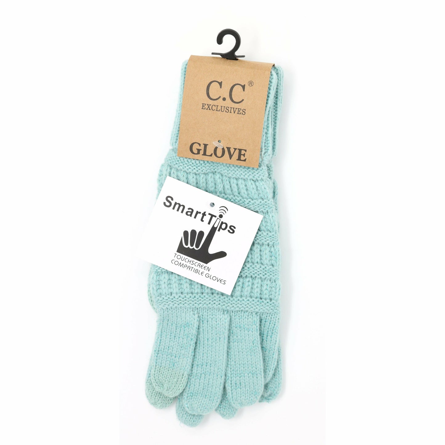 C.C Women's Metallic Cable Knit Gloves