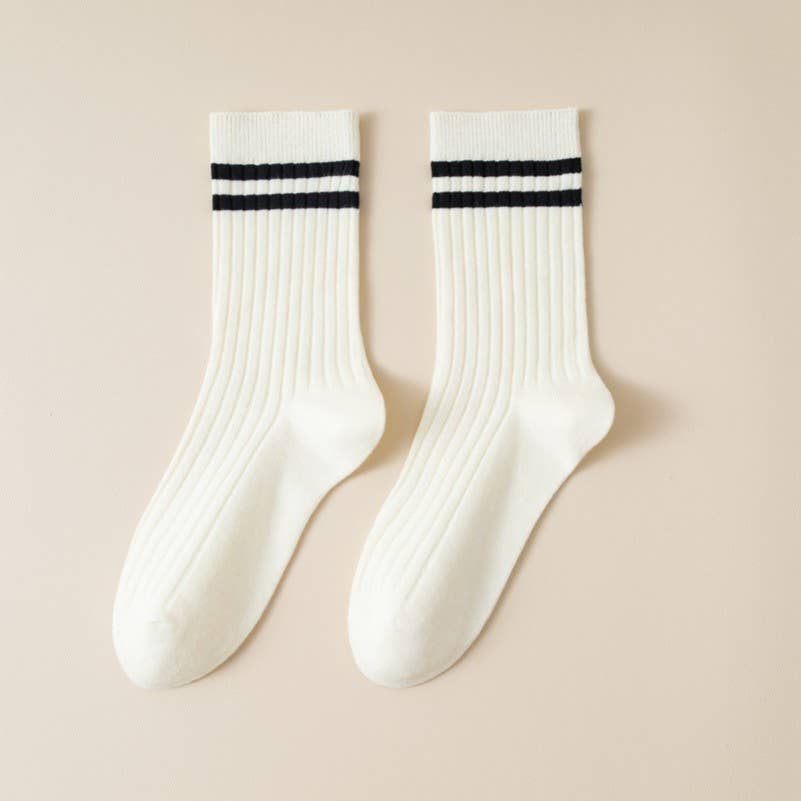 Women's Strip Half Crew Socks