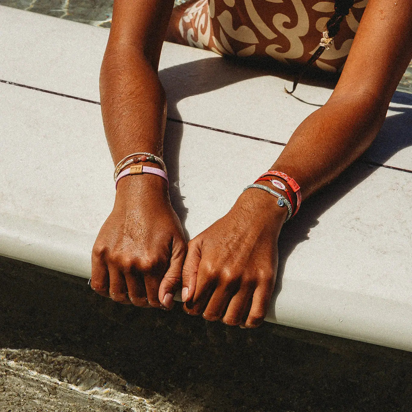 K'lani x Roxy Pink Tropics- Hair Tie Bracelet