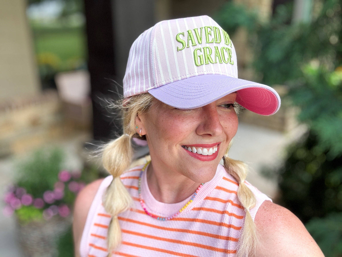 Saved By Grace Embroidered Faith Snapback Hat