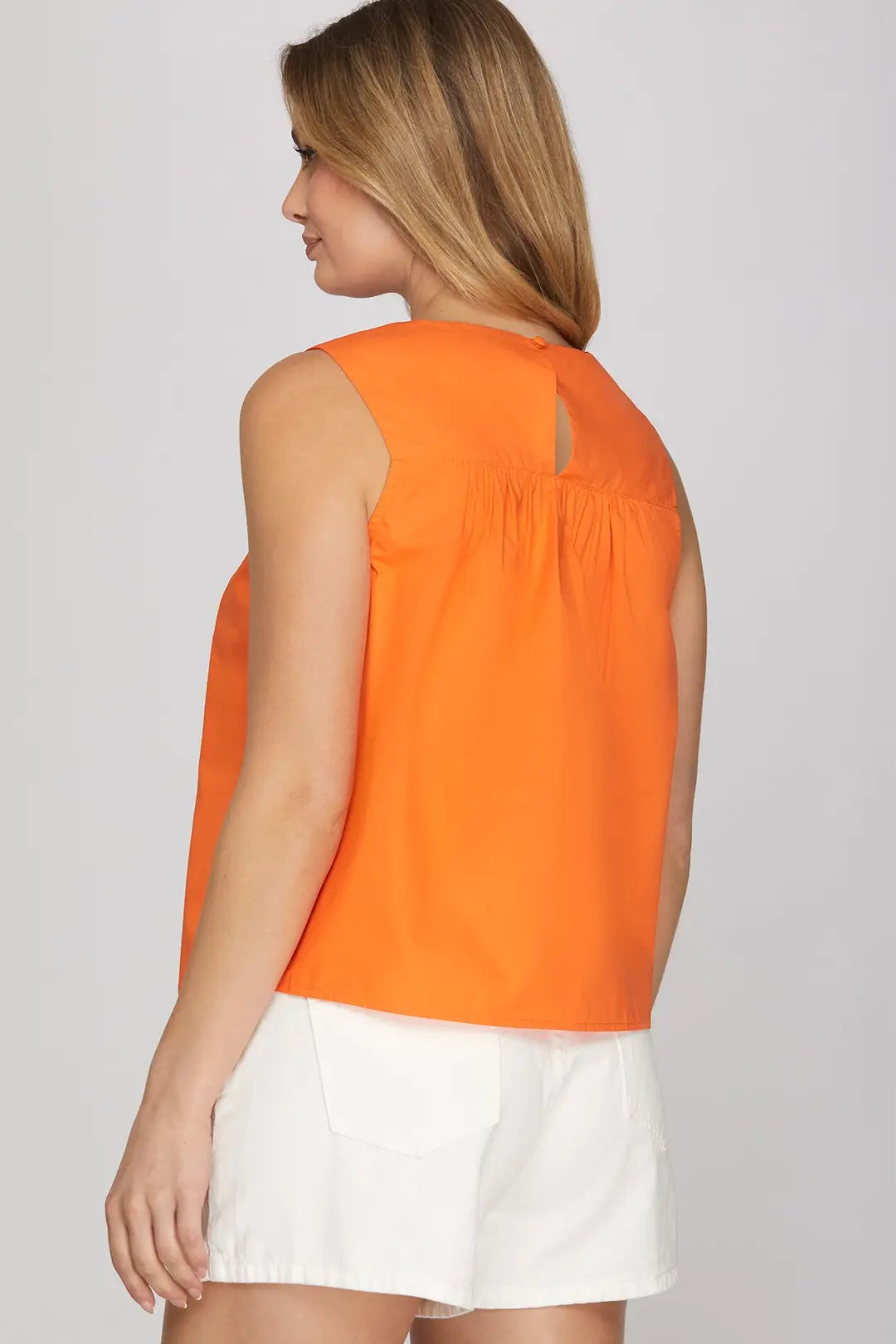 She + Sky Sleeveless Ruffle Top