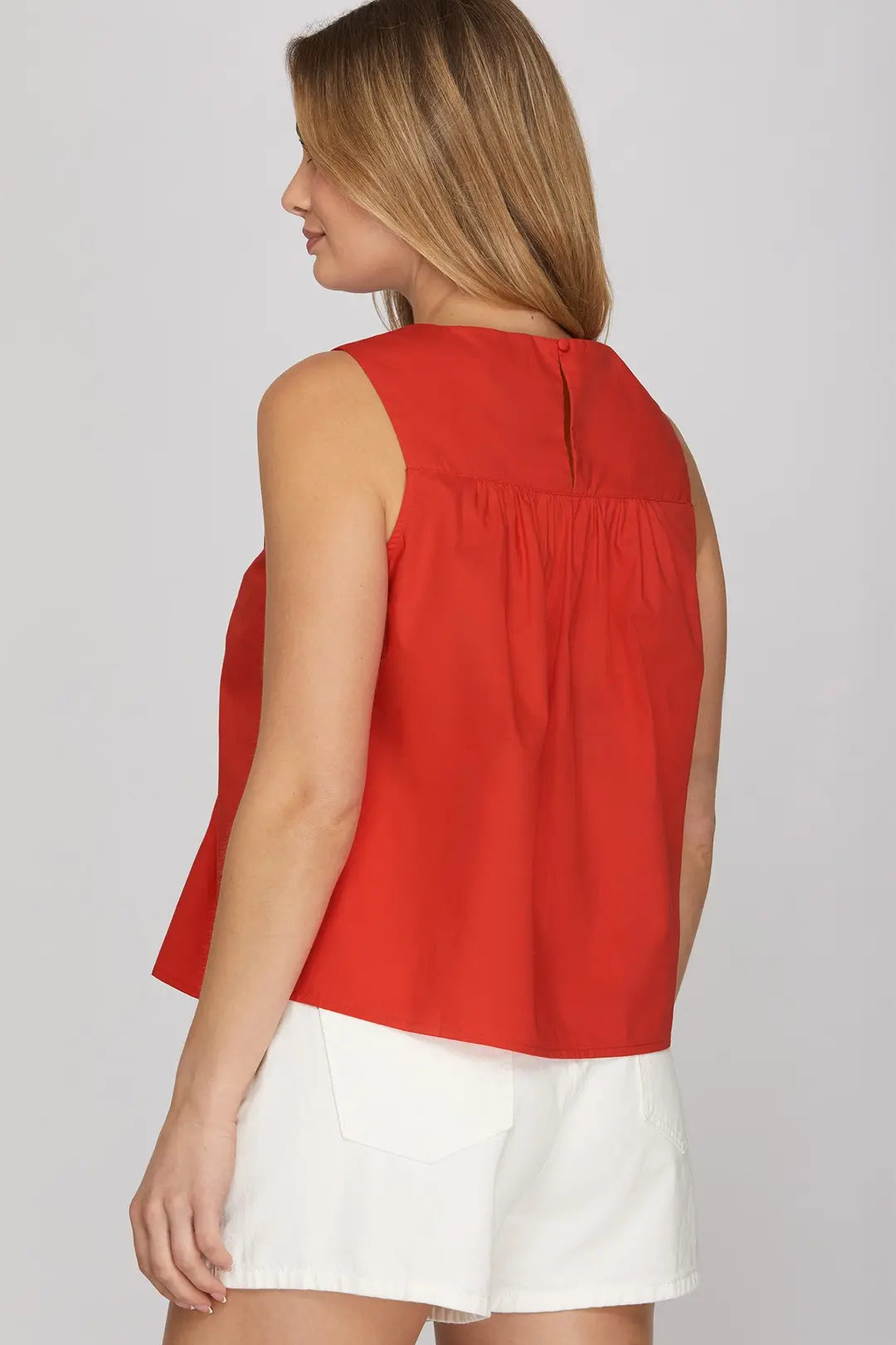 She + Sky Sleeveless Ruffle Top