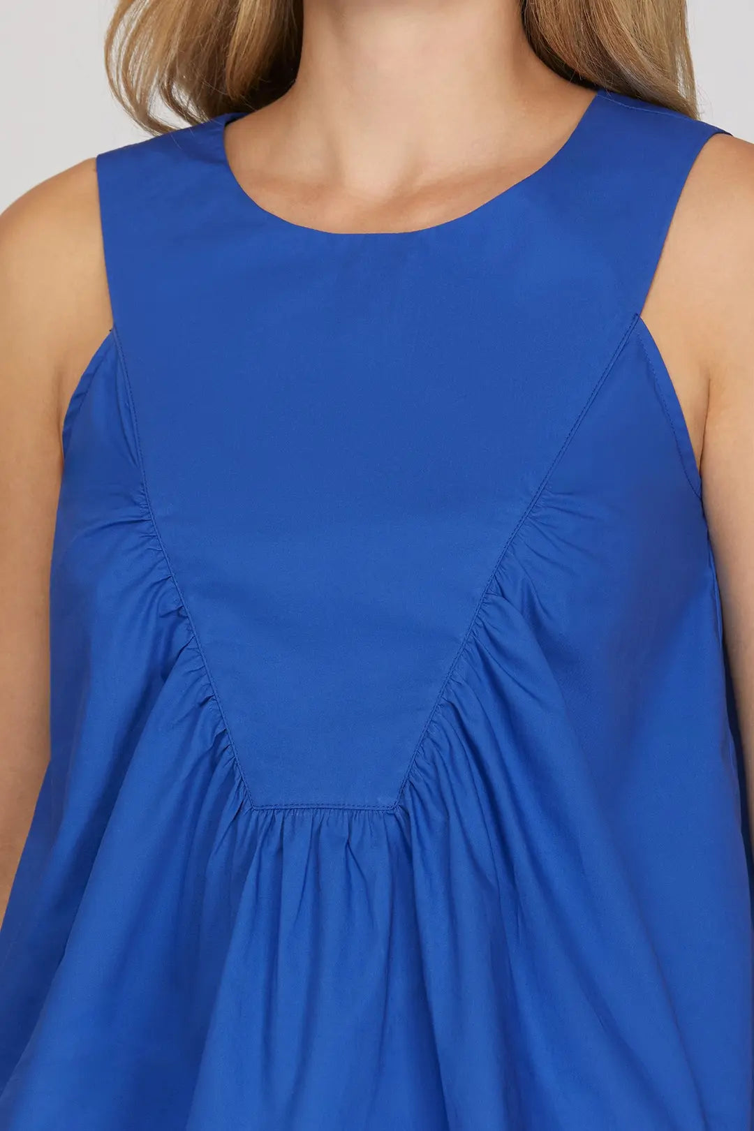 She + Sky Sleeveless Ruffle Top