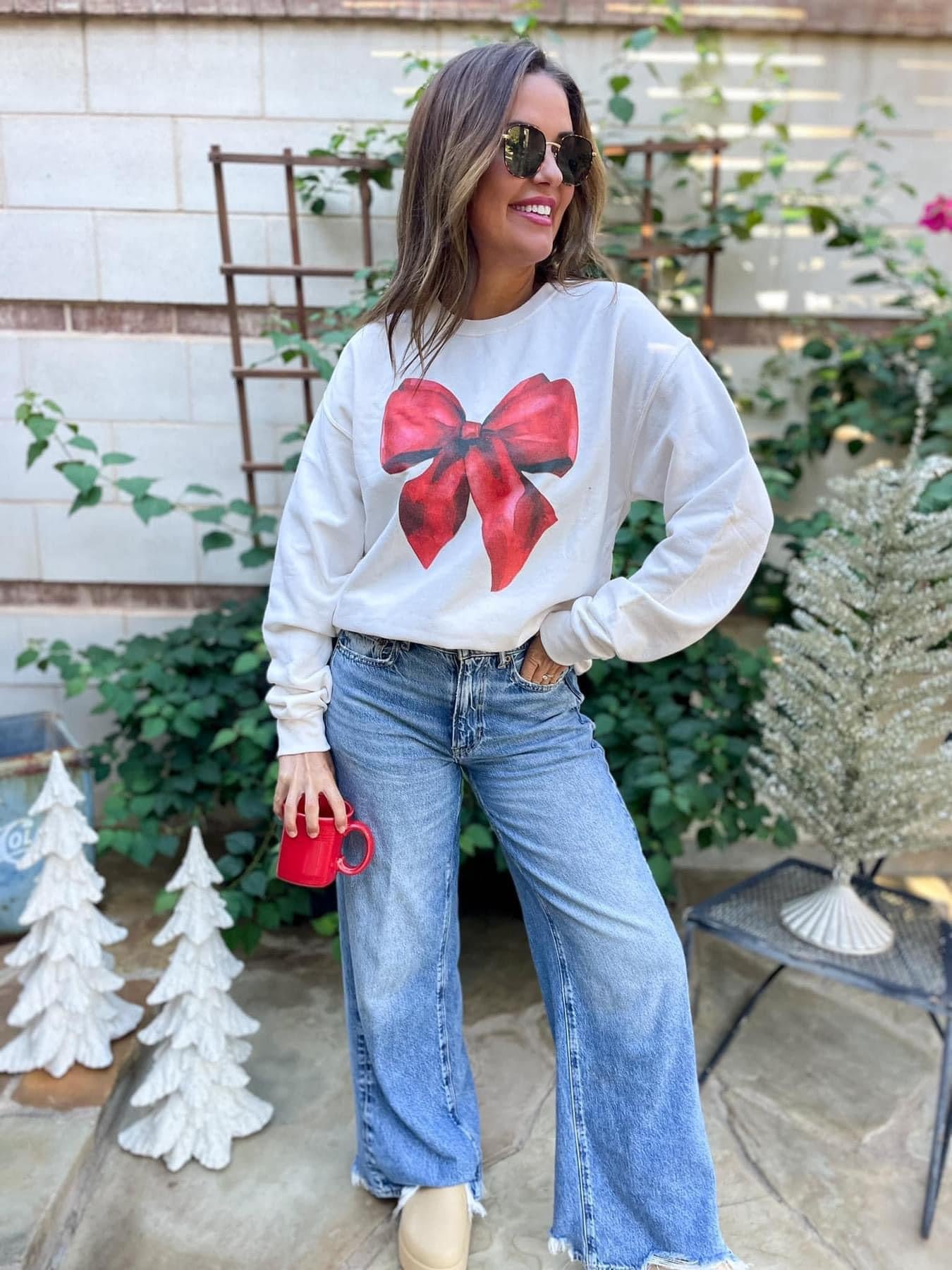 Christmas Bow Sweatshirt