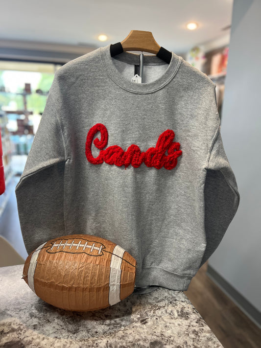 Cards Red Chunky Yarn Sweatshirt