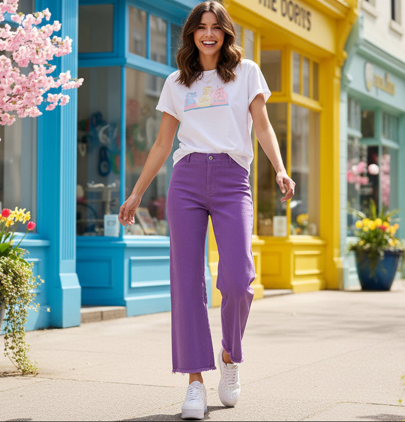 La Miel Stretchy High Waisted Flare Pants