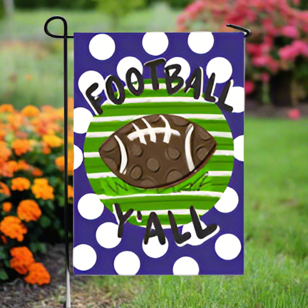 Football Y'all Team Colors Garden Flag