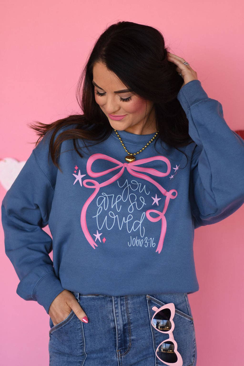 You Are So Loved Bow Sweatshirt
