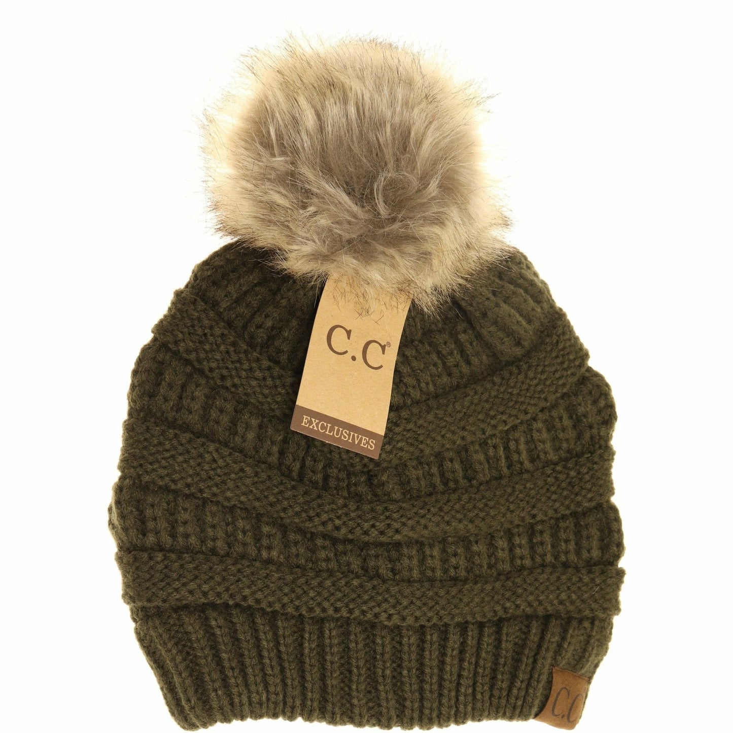 C.C Fur Pom Beanie