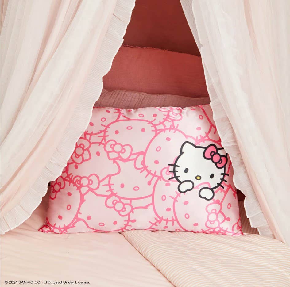 Hello Kitty x Kitsch Pillowcase - Pink Kitty Faces