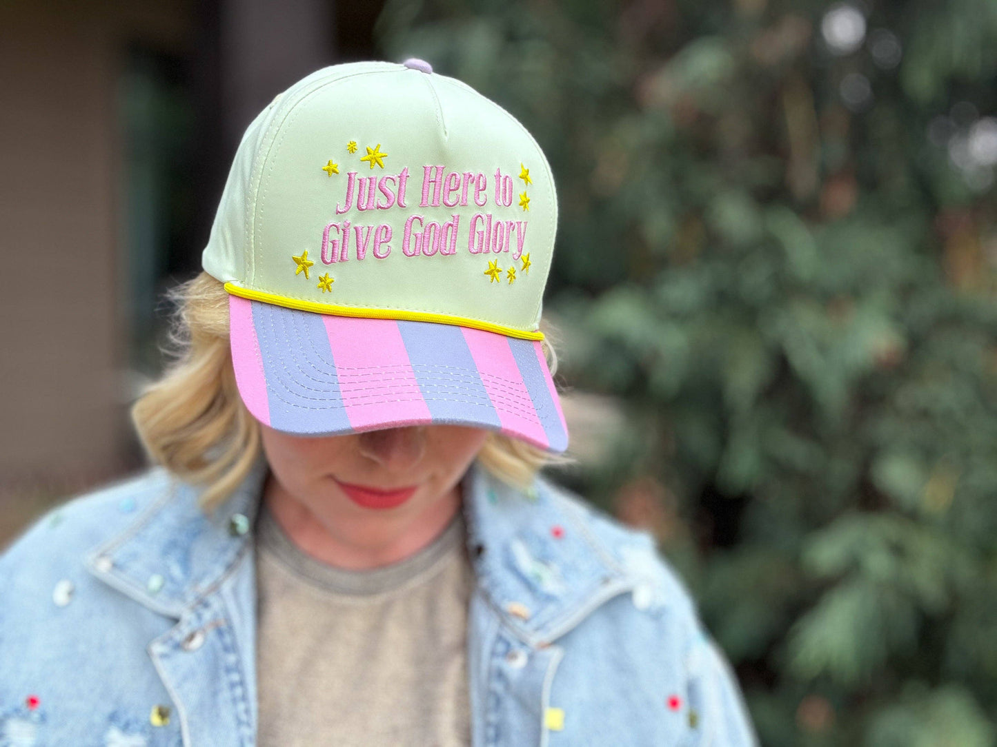 Embroidered "Give God Glory"  Baseball Cap