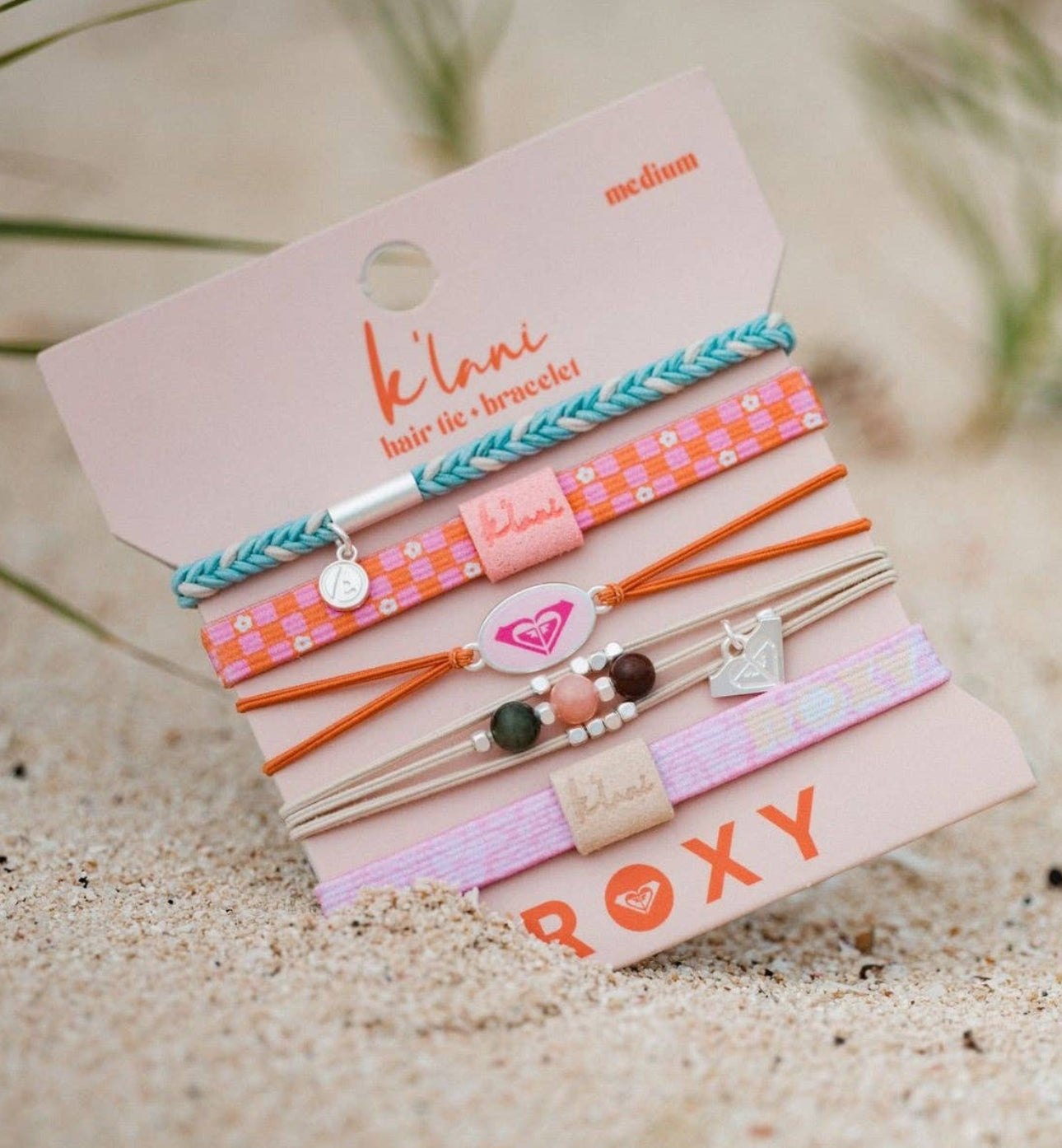 K'lani x Roxy Pink Tropics- Hair Tie Bracelet