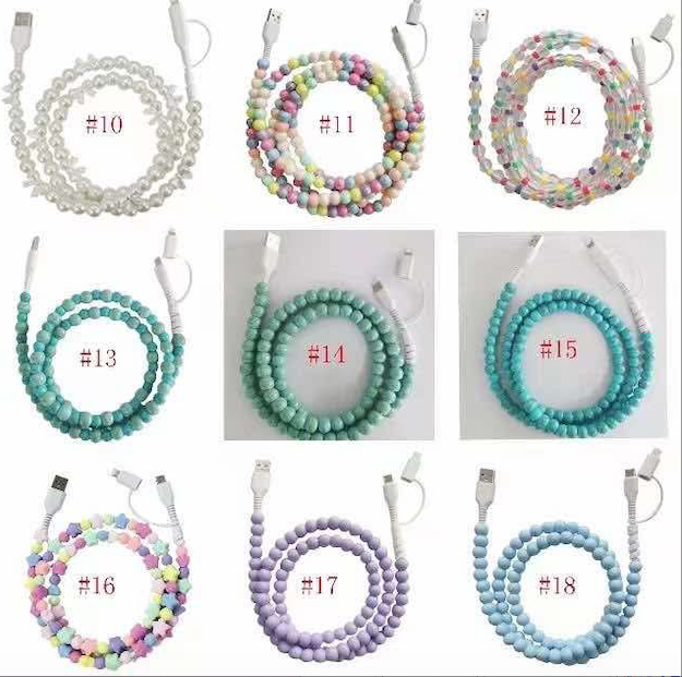 Beaded Phone Charging Cables