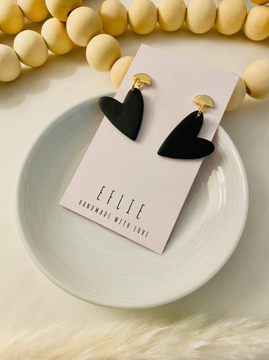 Black Heart Earrings