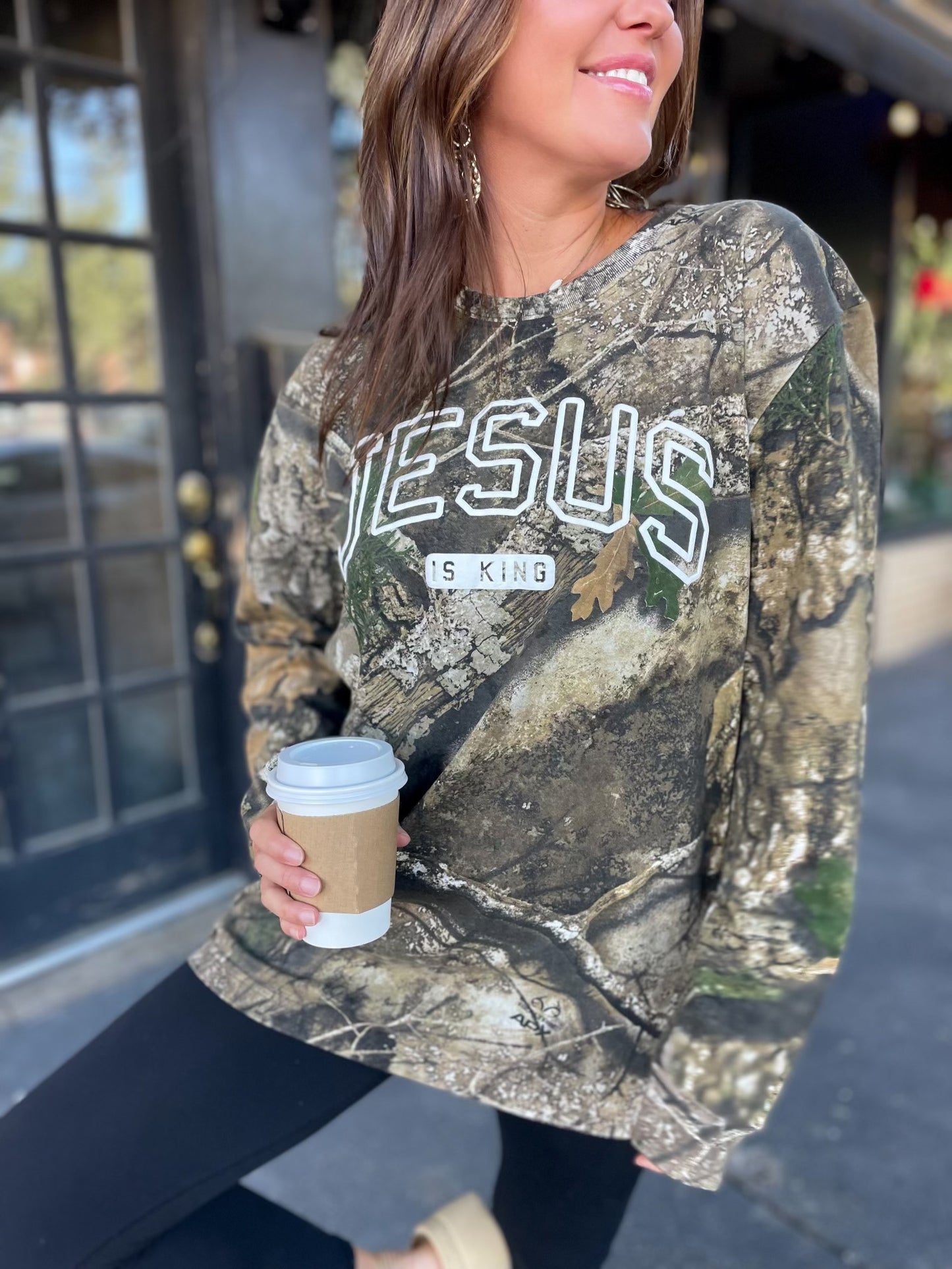 Jesus is King camo long sleeve