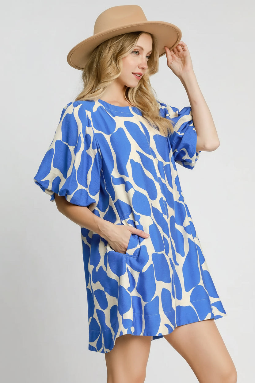 Abstract Animal Print A-Line Dress