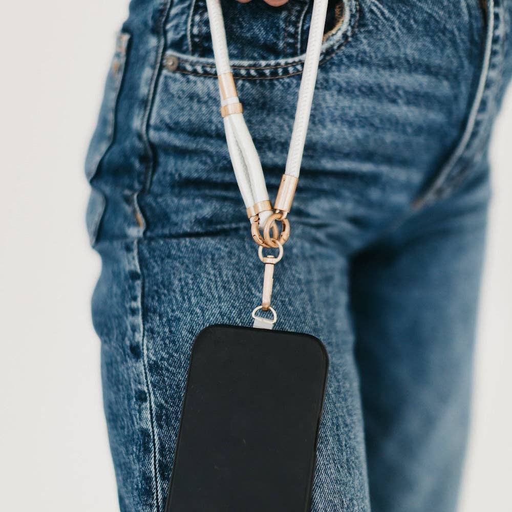 Pretty Simple Metallic Phone Holder Crossbody Strap
