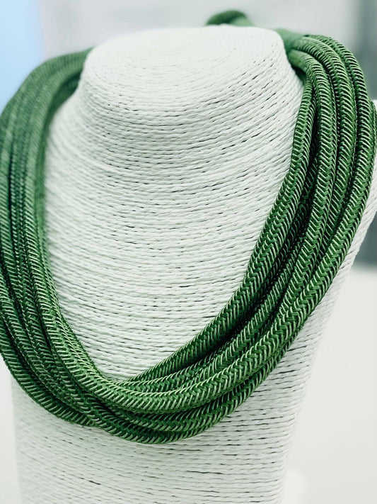 Slub 8-strand Necklace in Sage Green
