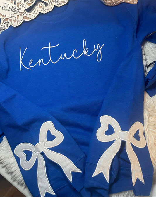 Embroidered Kentucky Side Bow Sweatshirt