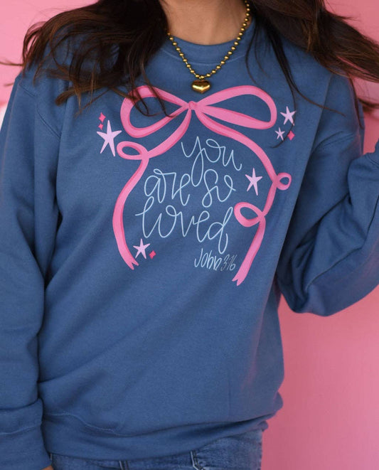 You Are So Loved Bow Sweatshirt