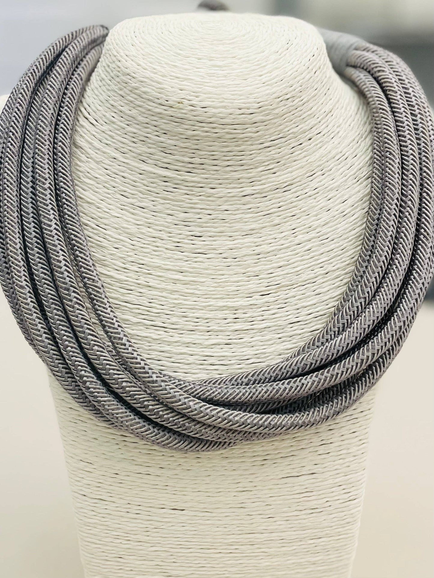 Slub 8-Strand Necklace in Gray Fox