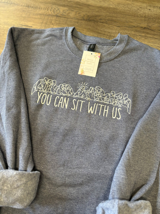 You Can Sit With Us Embroidered Sweatshirt