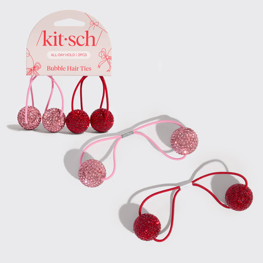 Kitsch Holiday Bubble Hair Ties 2pc Set