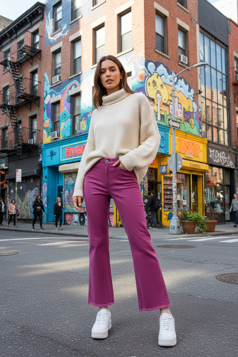 La Miel Stretchy High Waisted Flare Pants