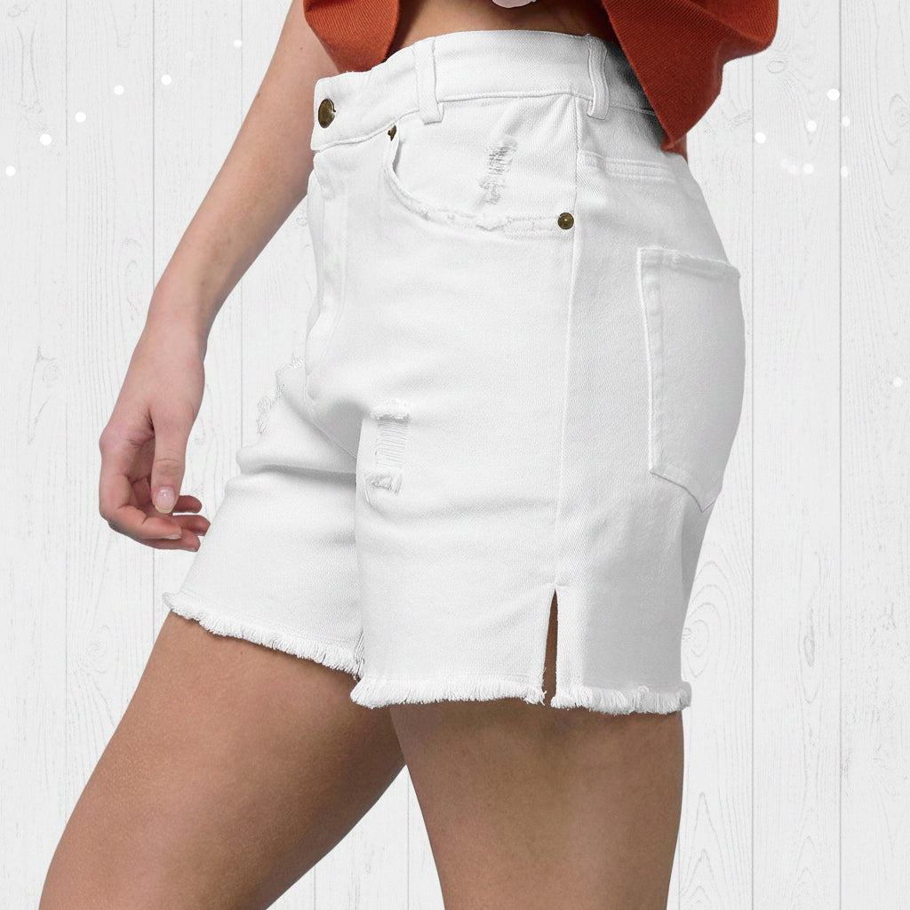 La Miel High Rise Mineral Washed Denim Shorts