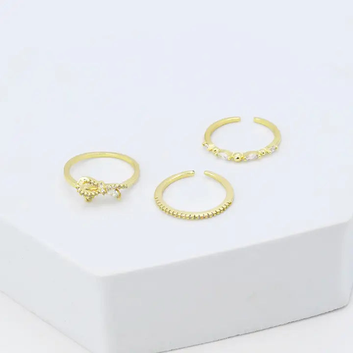 Treasure Jewels Belle Bow Ring Set