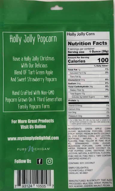 Simply Delightful Holly Jolly Popcorn