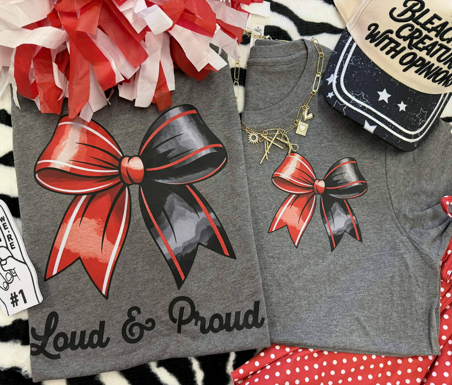 Loud & Proud Red & Black Bow Graphic Tee