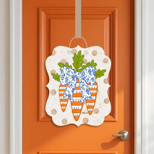 Carrot Patch Trio with Bow Door Hanger