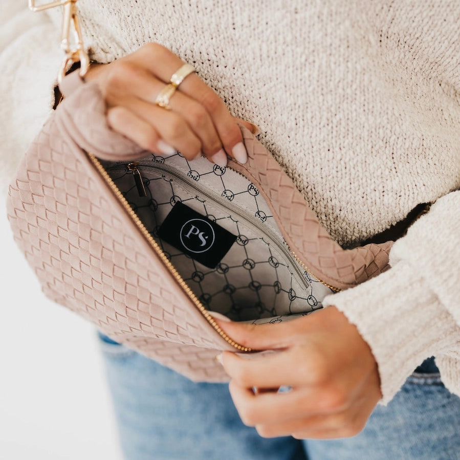 Pretty Simple Westlyn Woven Suede Crossbody Bum Bag