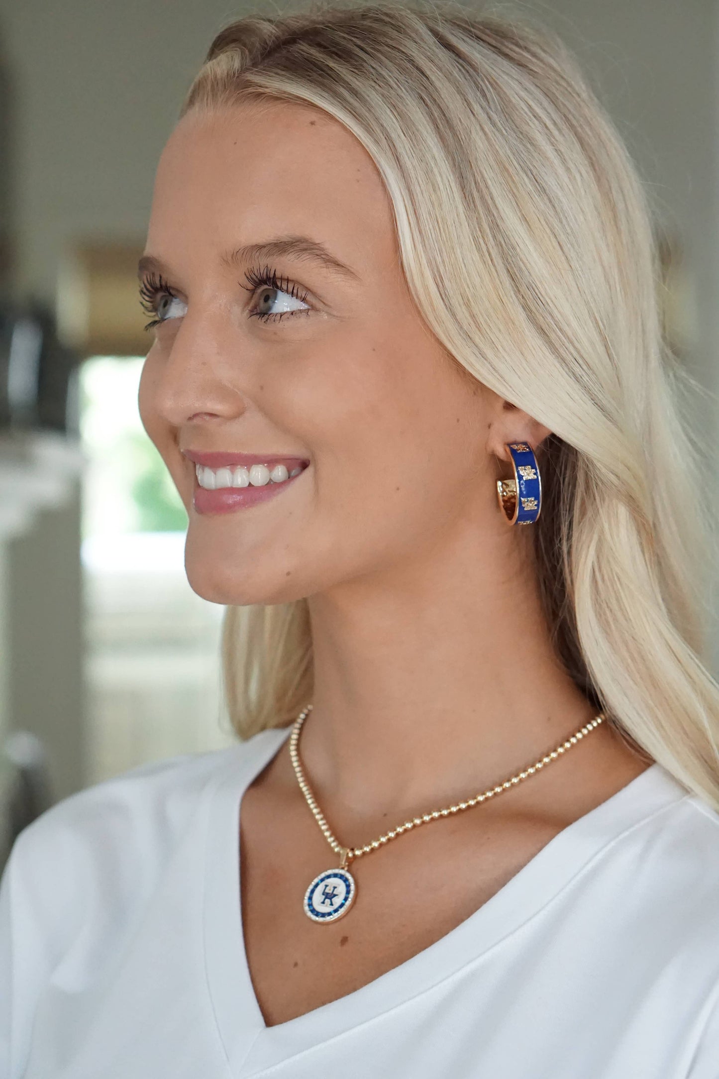 Kentucky Wildcats Enamel Logo Hoop Earrings