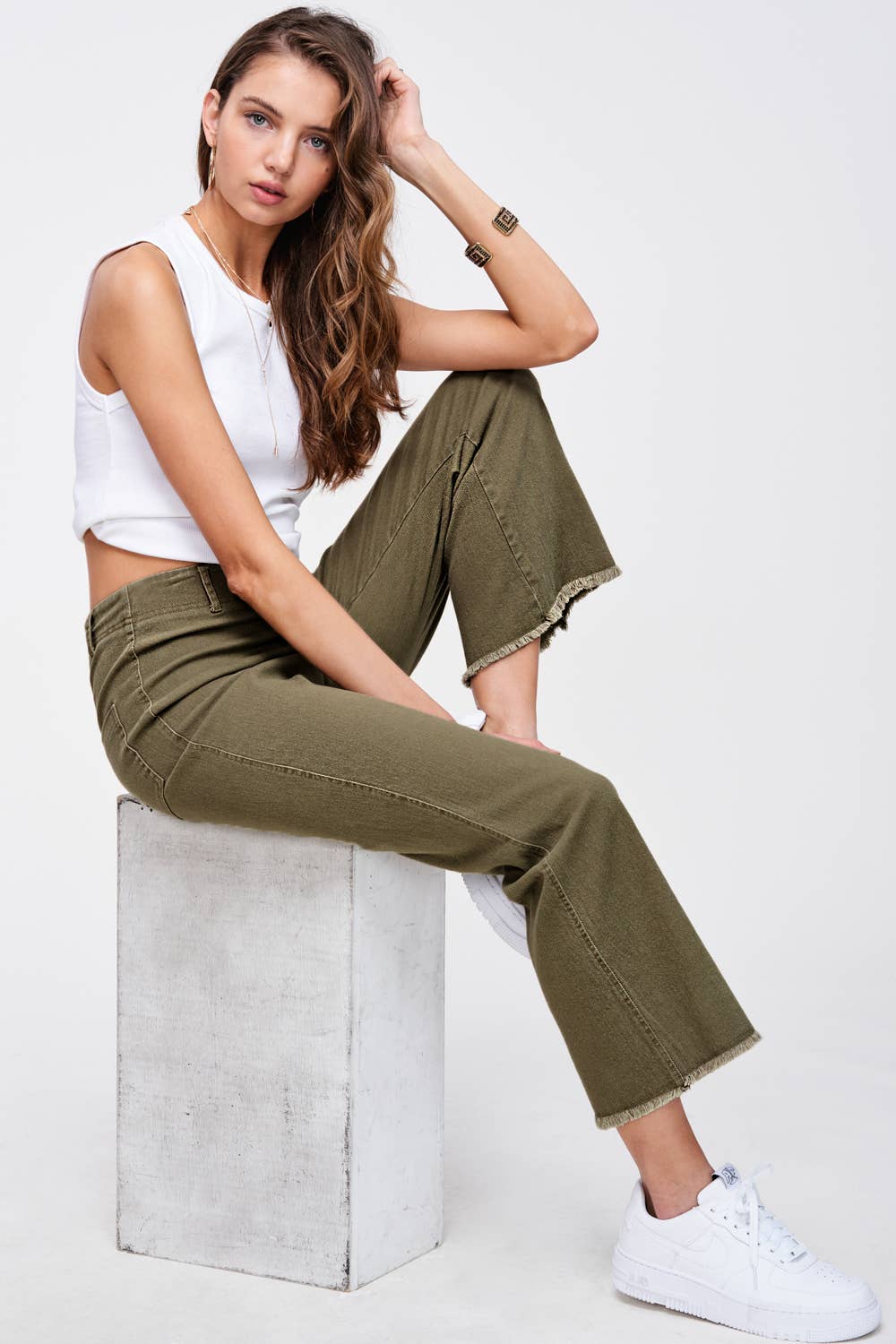 Stretchy High Waisted Flare Pants