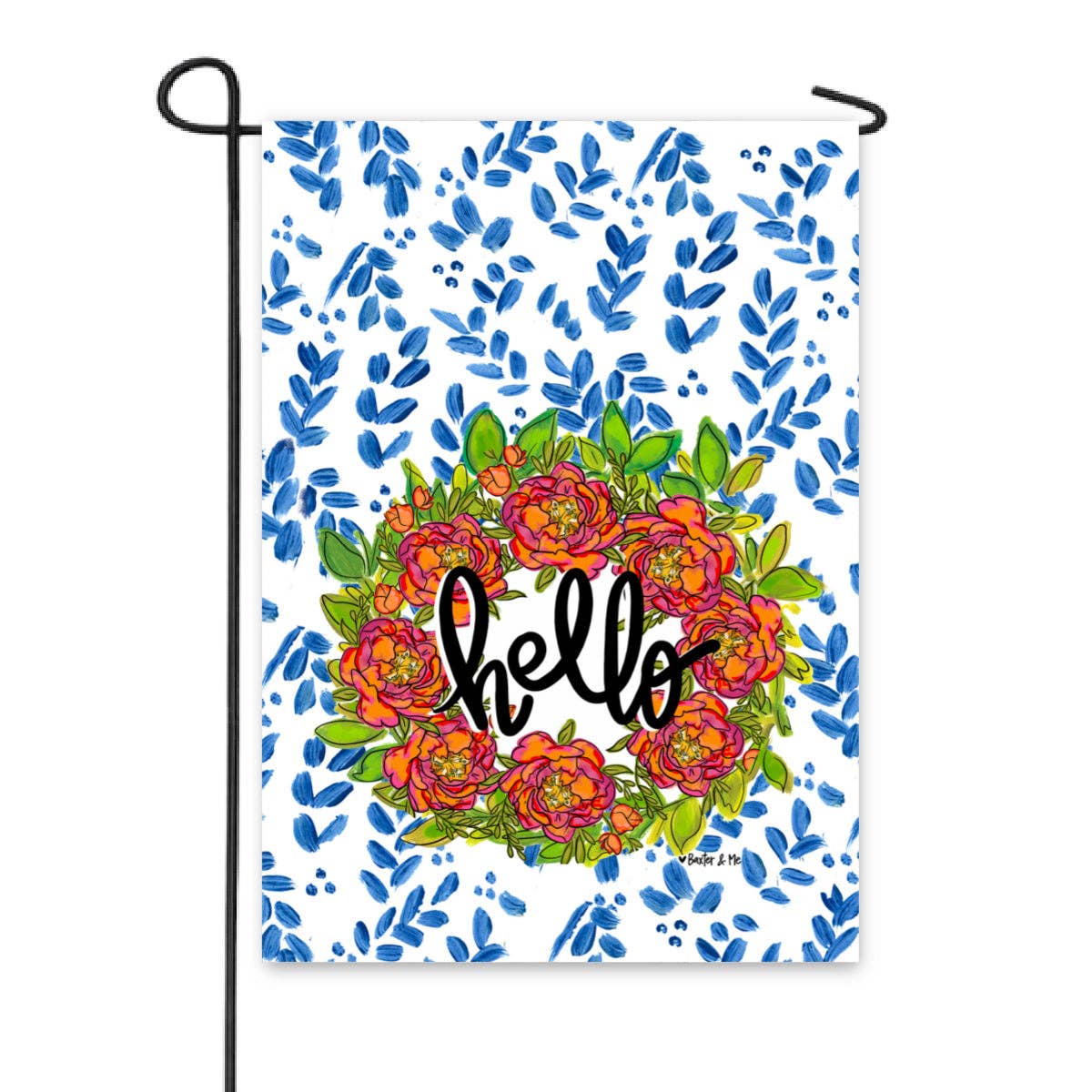 Hello Floral Peony Garden Flag