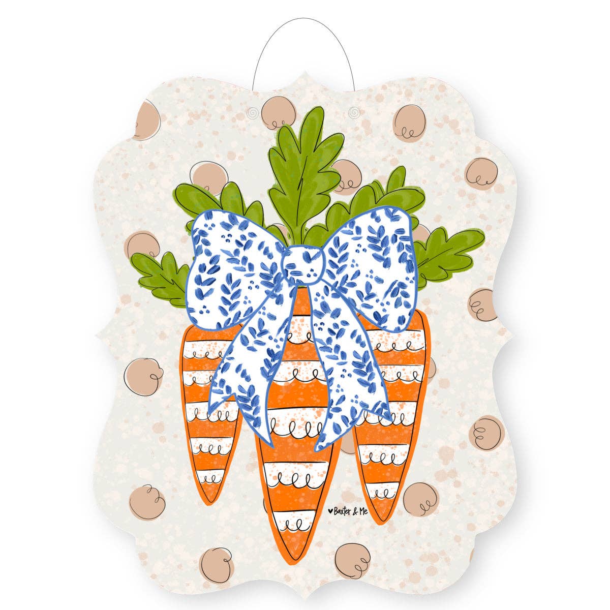 Carrot Patch Trio with Bow Door Hanger