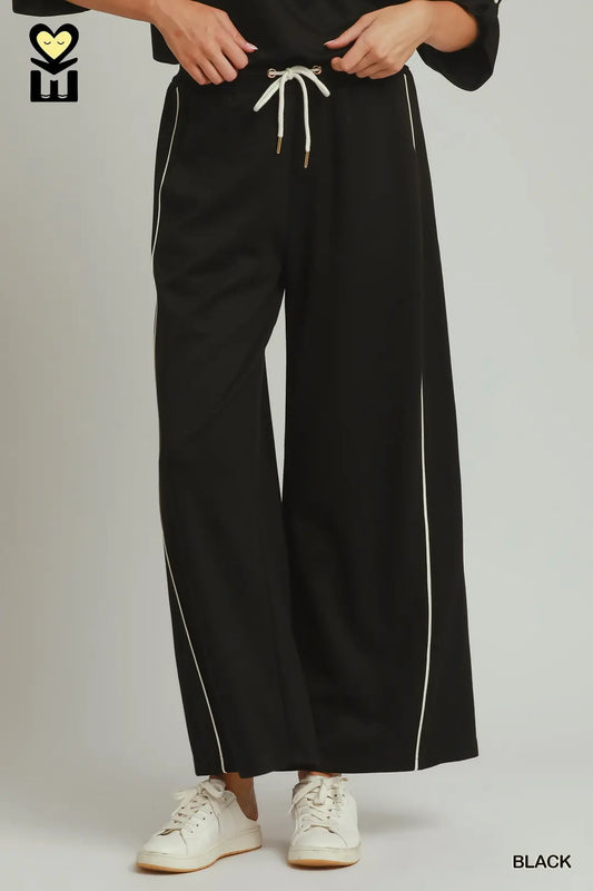 black luxeknit pants from umgee