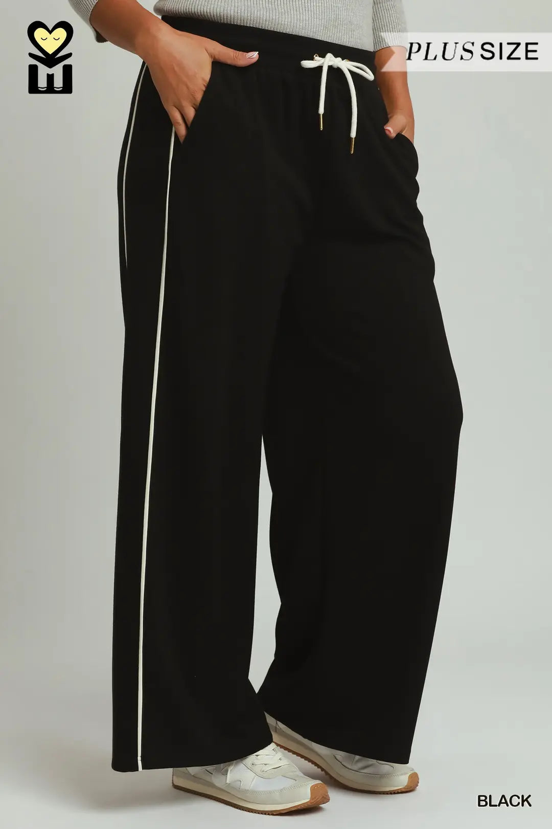 black luxeknit pants from umgee in plus size 