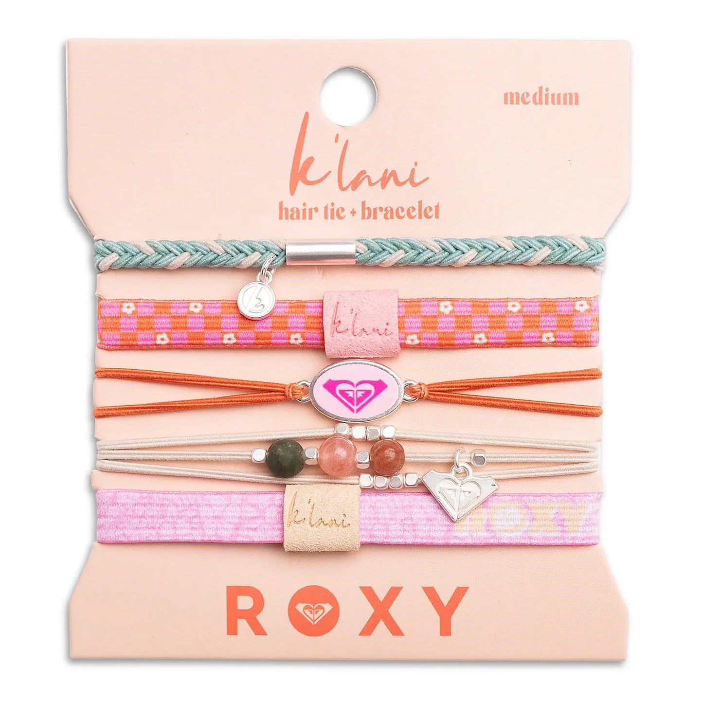 K'lani x Roxy Pink Tropics- Hair Tie Bracelet